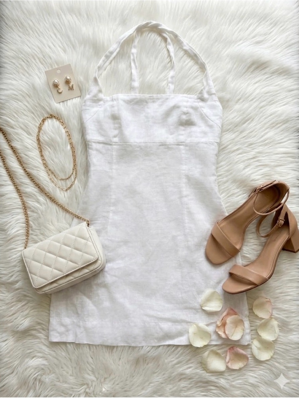 Monday White 100% Linen Mini Dress